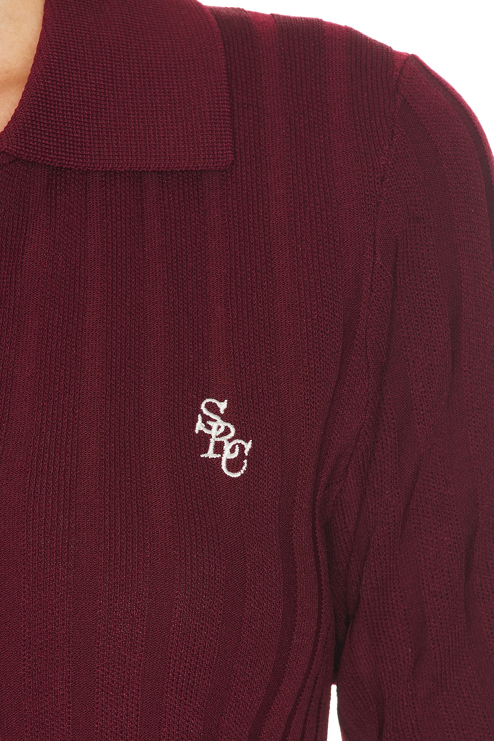 Sporty & Rich Signature Logo Ribbed Polo Top | Thumbnail 10 Sporty & Rich Signature Logo Ribbed Polo Top | Thumbnail 10