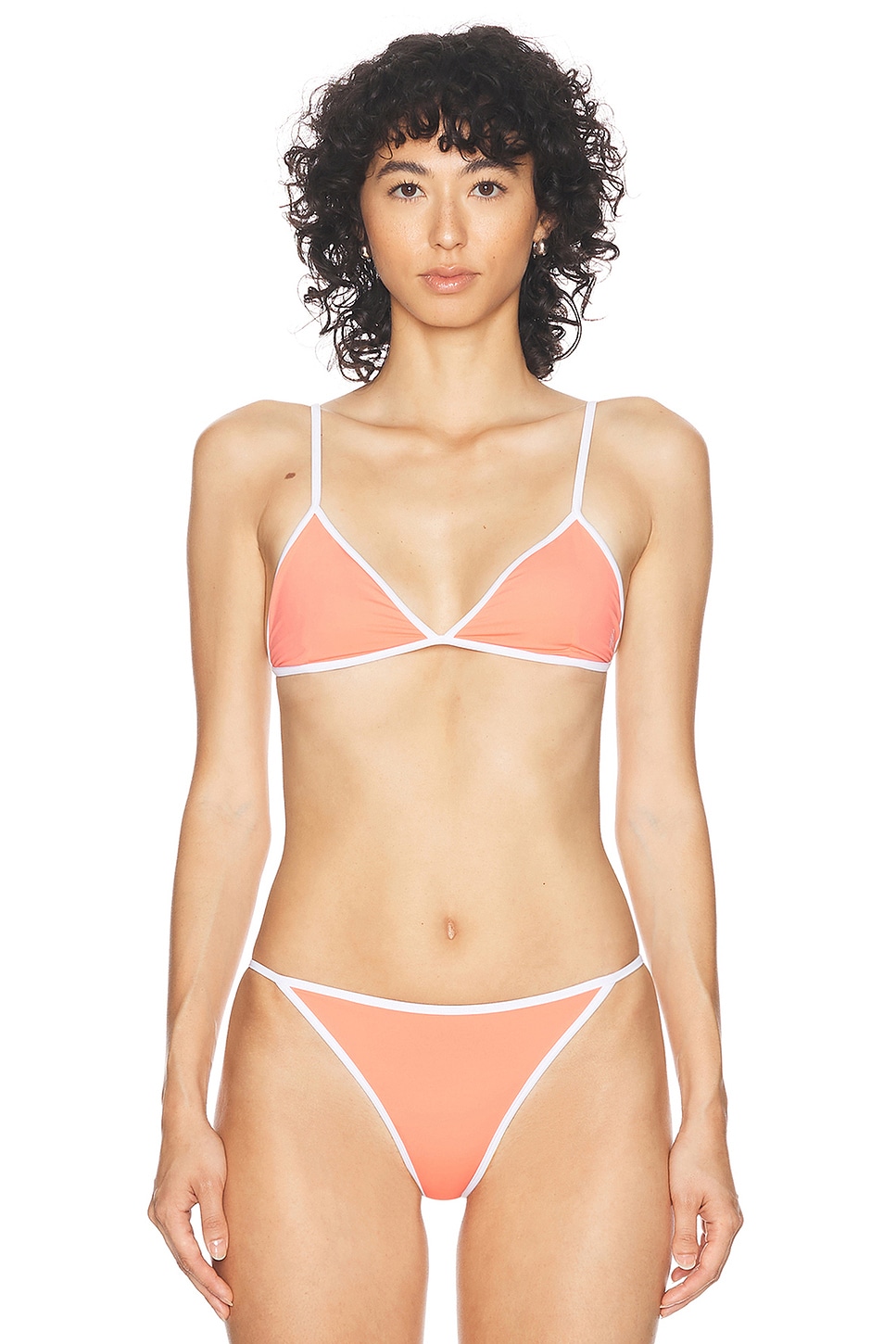 Image 1 of Sporty & Rich Kate Bikini Top in Cotton Candy & White