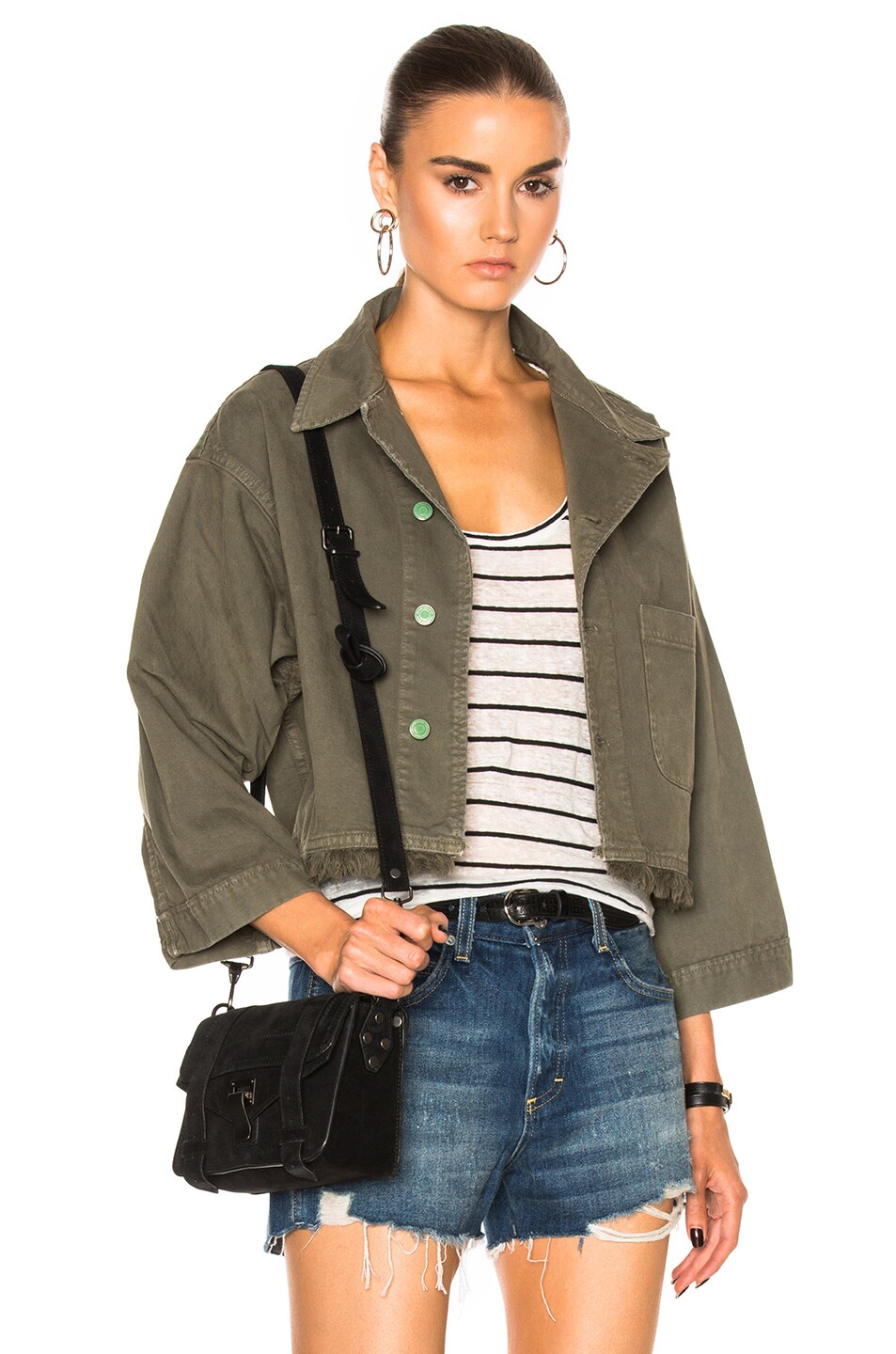 Image 1 of Sandrine Rose Cropped Jacket in Army