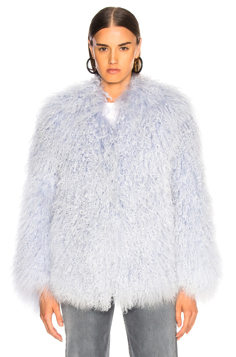 Sprung Alma Fur Coat in Lavender | FWRD