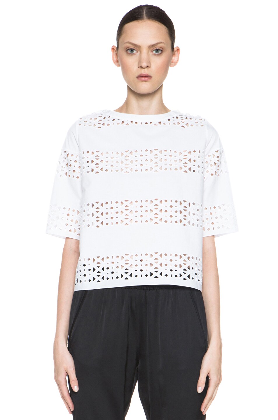 Image 1 of SONIA RYKIEL Broderie Anglaise Top in White