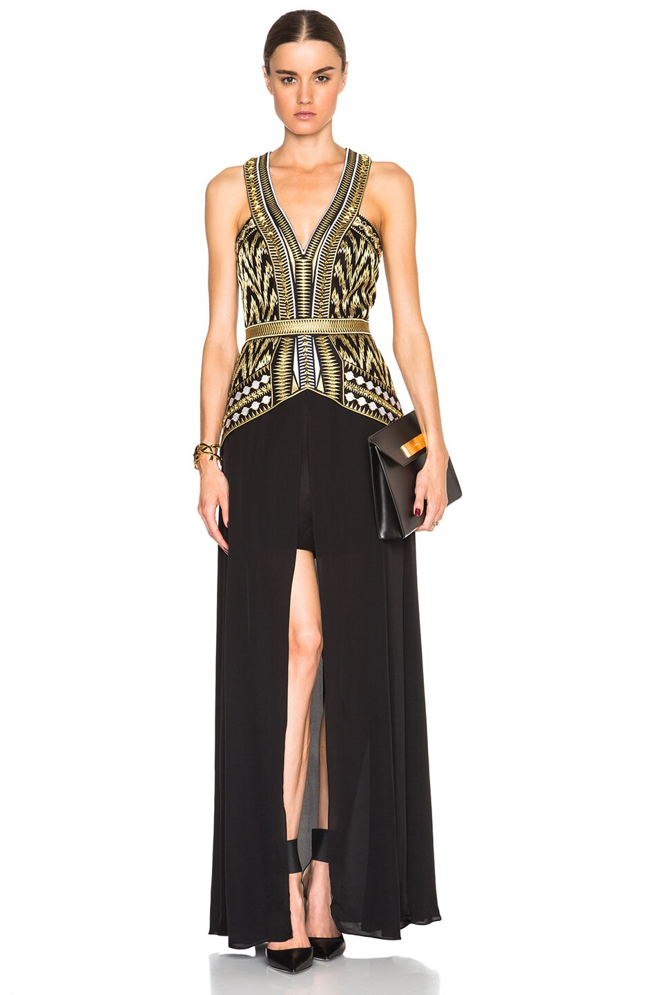 Image 1 of Sass & Bide Lost Paradise Dress in Black & Gold