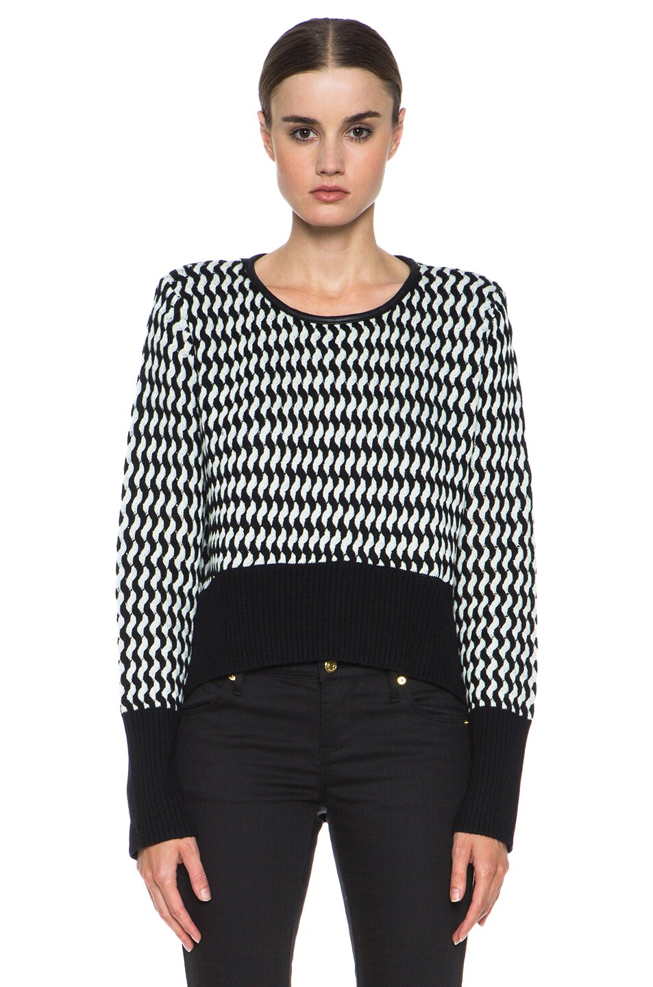Image 1 of Sass & Bide I Want Life Merino Wool Sweater in Black & Ivory