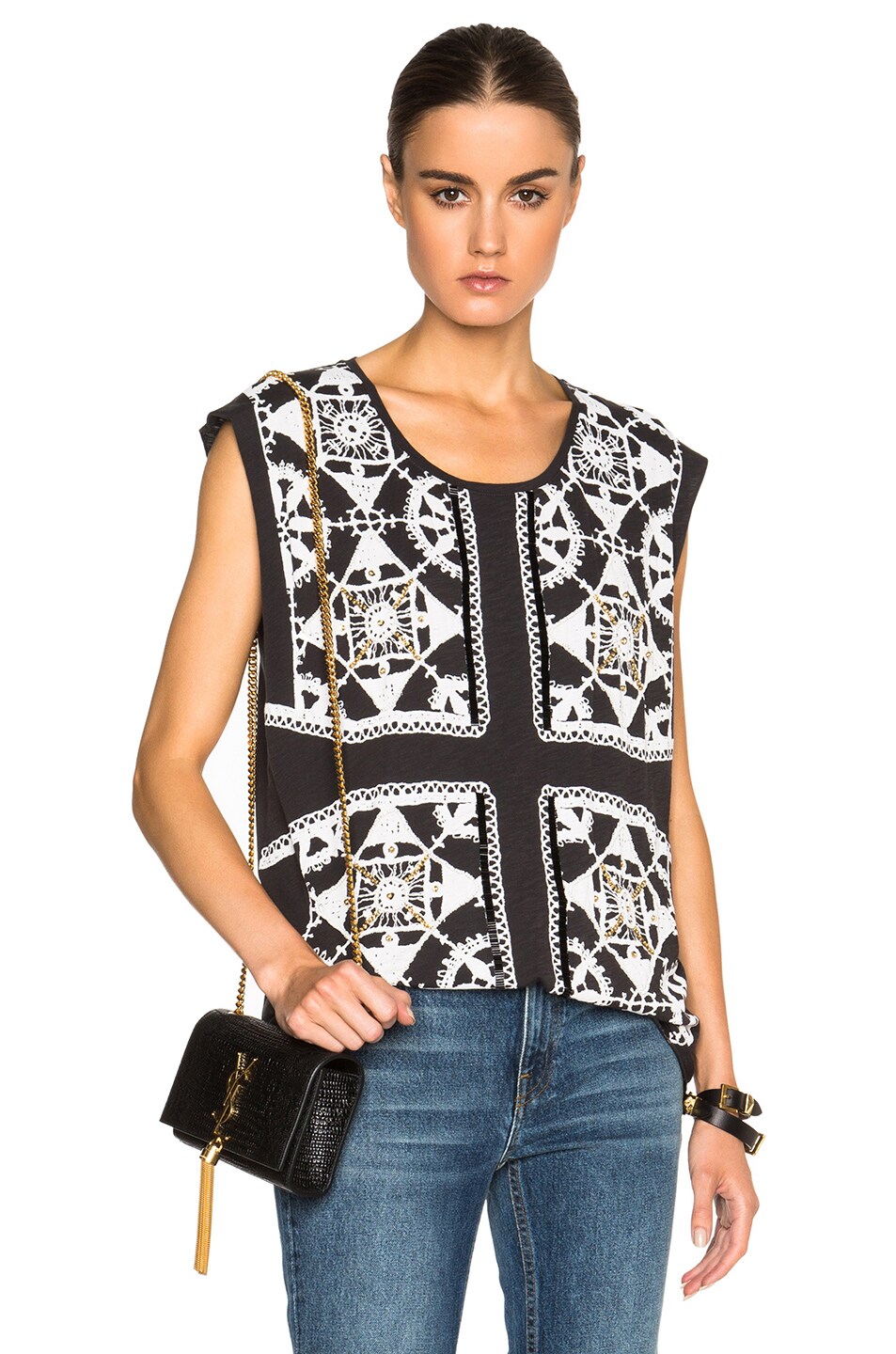 Image 1 of Sass & Bide It's All Real Top in Faded Black & Ivory
