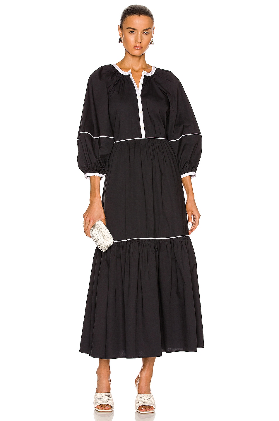 Image 1 of Staud Demi Dress in Black & White