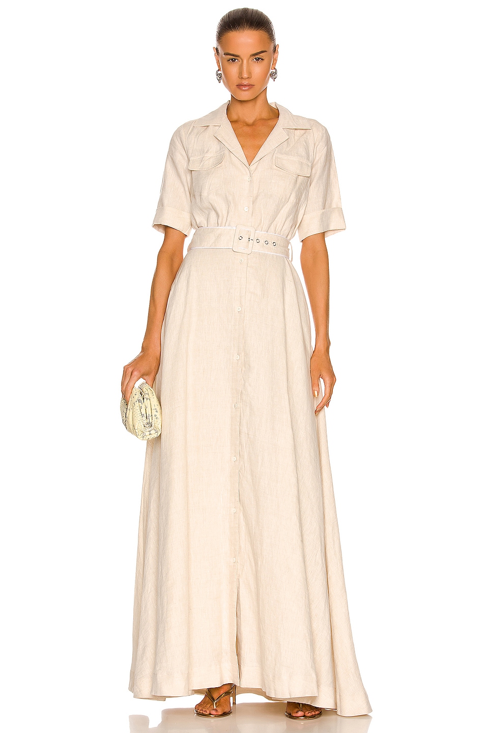 Image 1 of Staud Millie Dress in Natural & White