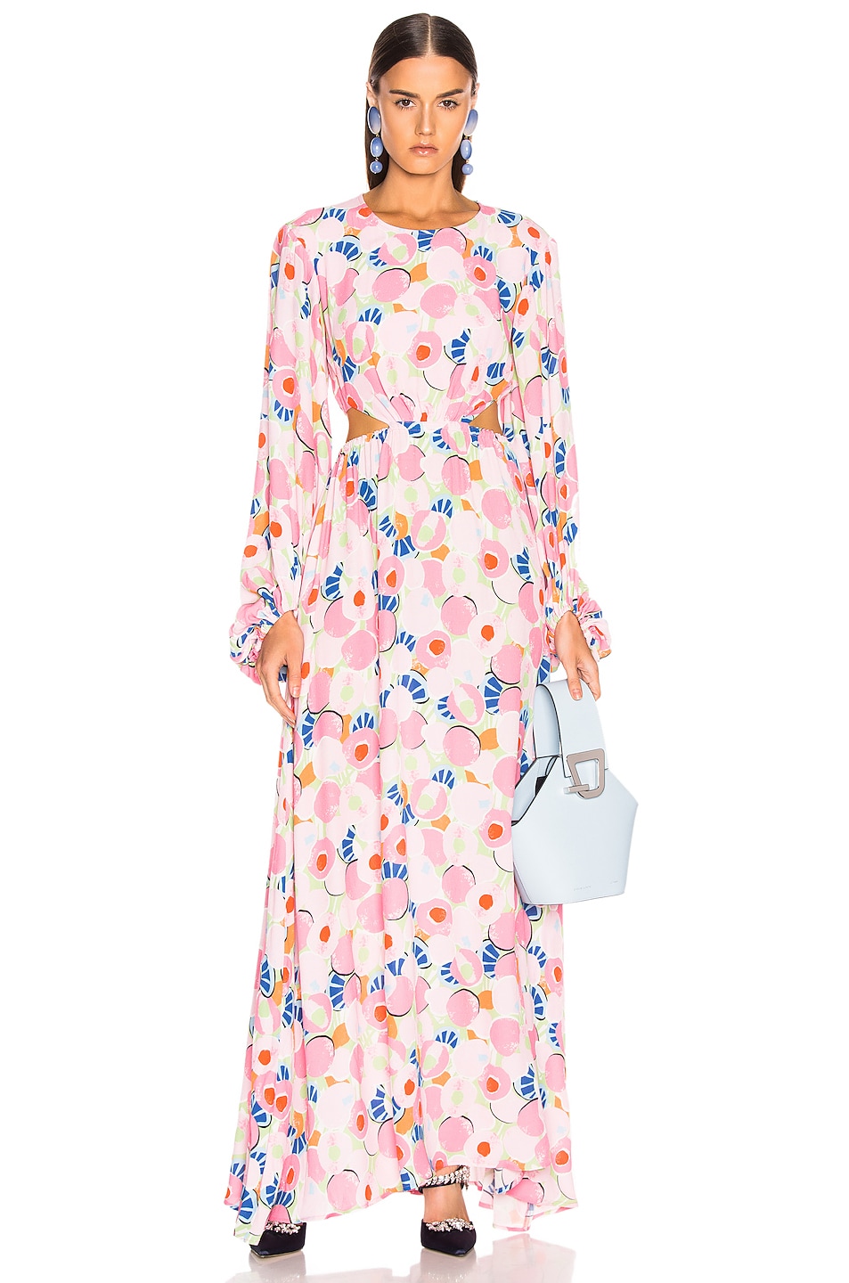 Image 1 of Staud Georgia Dress in Abstract Peach Blossom