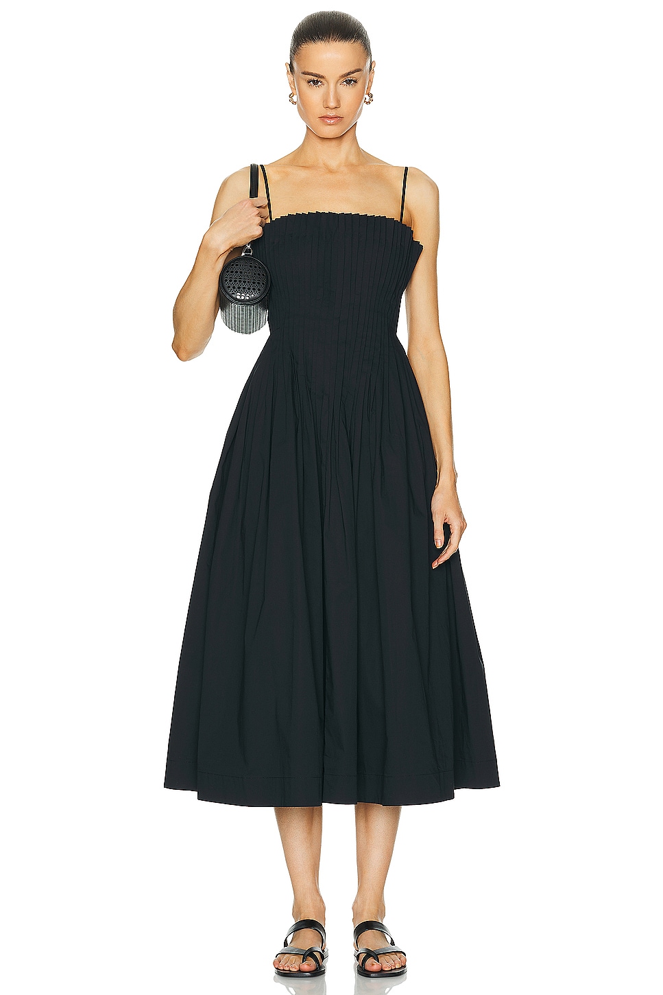Image 1 of Staud Midi Bella Dress in Black