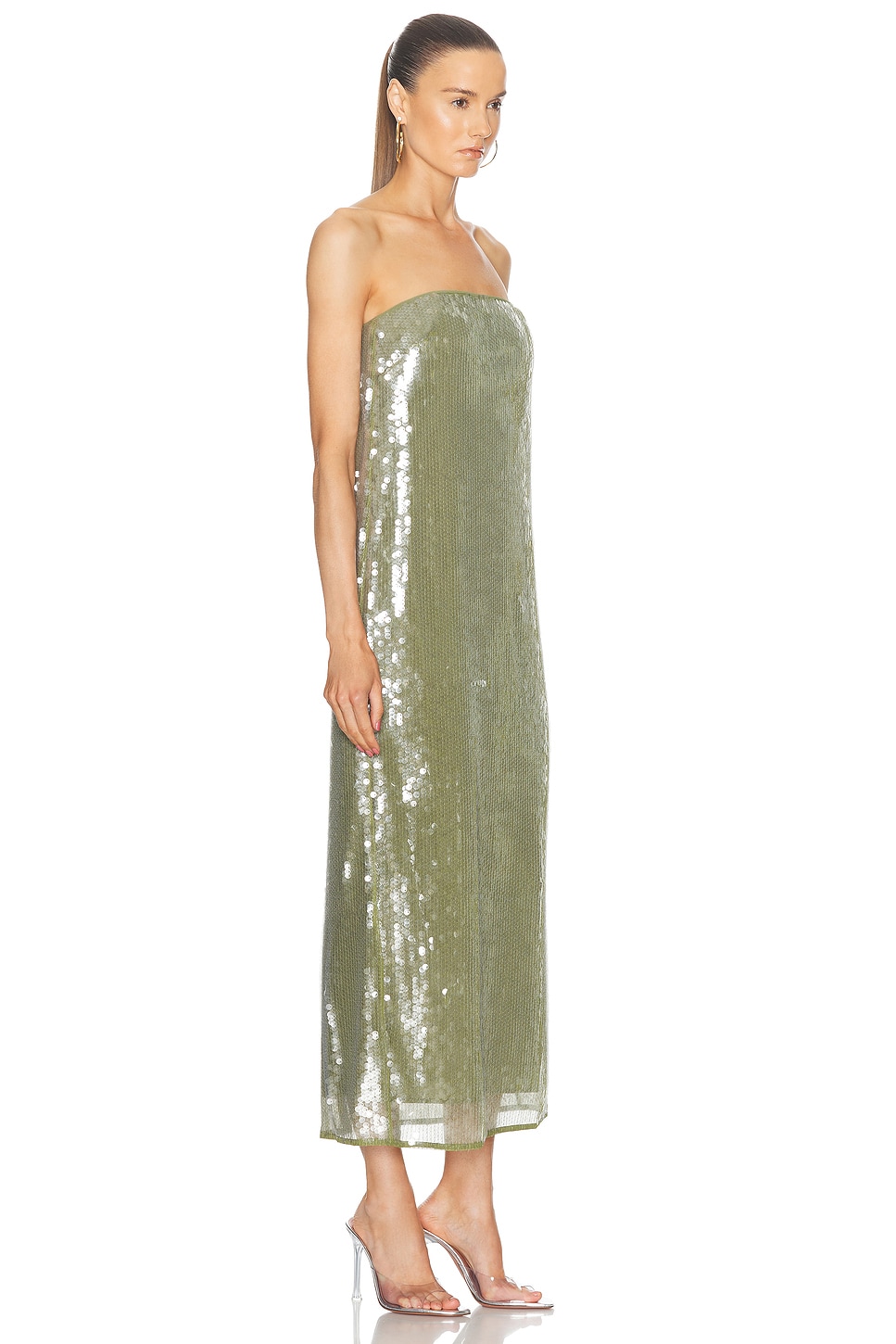 Shop Staud Casey Dress In Garden Moss