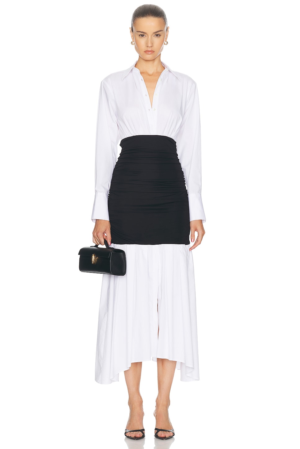 Shop Staud Ellis Dress In Black & White