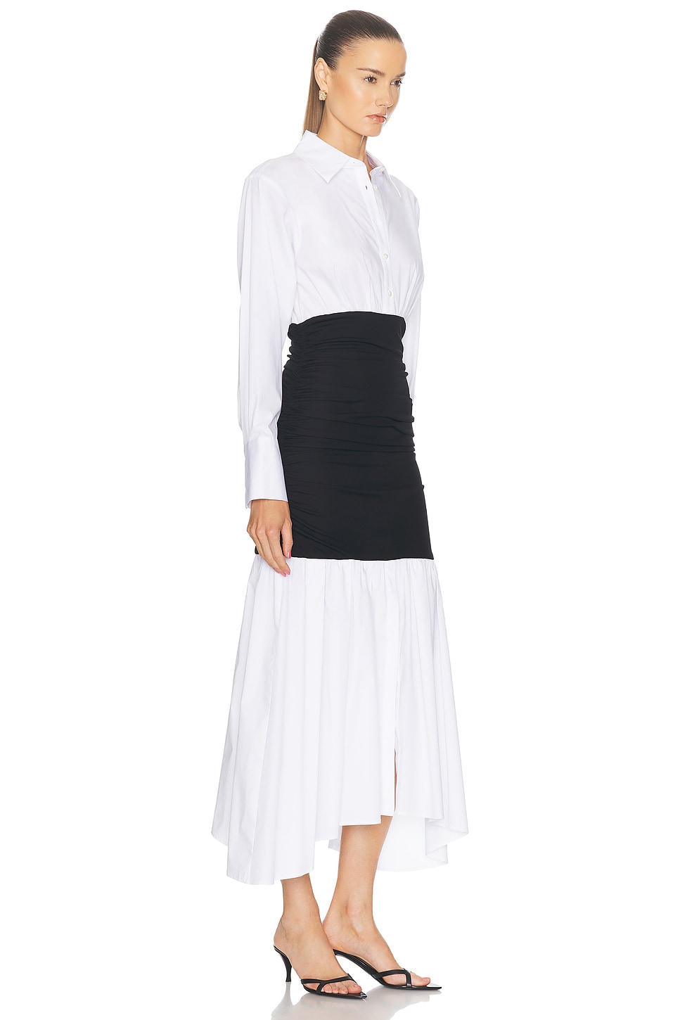 Shop Staud Ellis Dress In Black & White