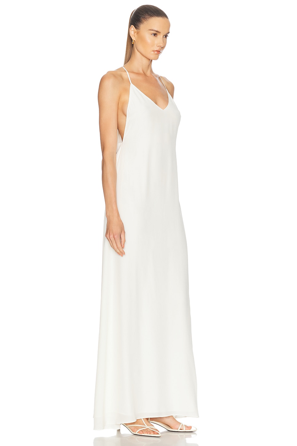 Staud Machu Silk Dress In Ivory
