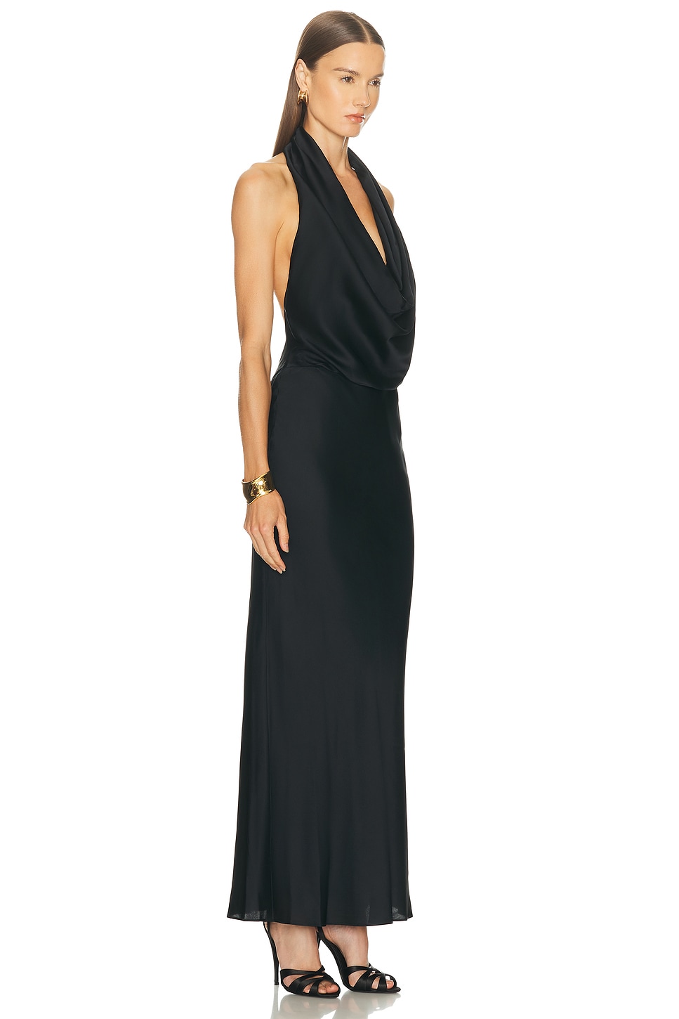 Staud Poppi Silk Dress In Black