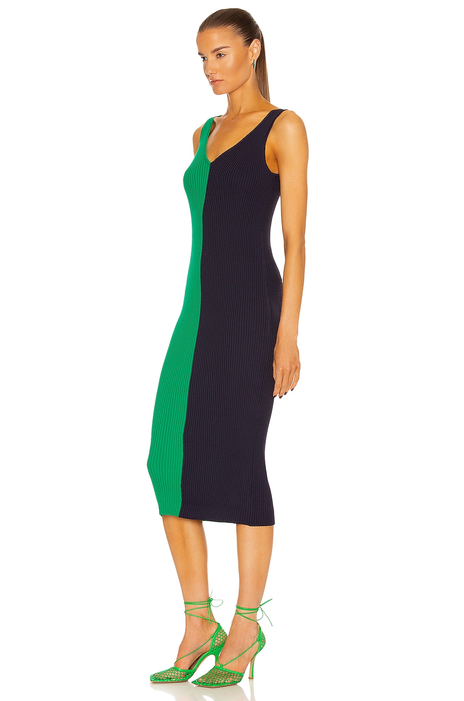 Staud Dana Dress in Clover & Deep Sea | FWRD