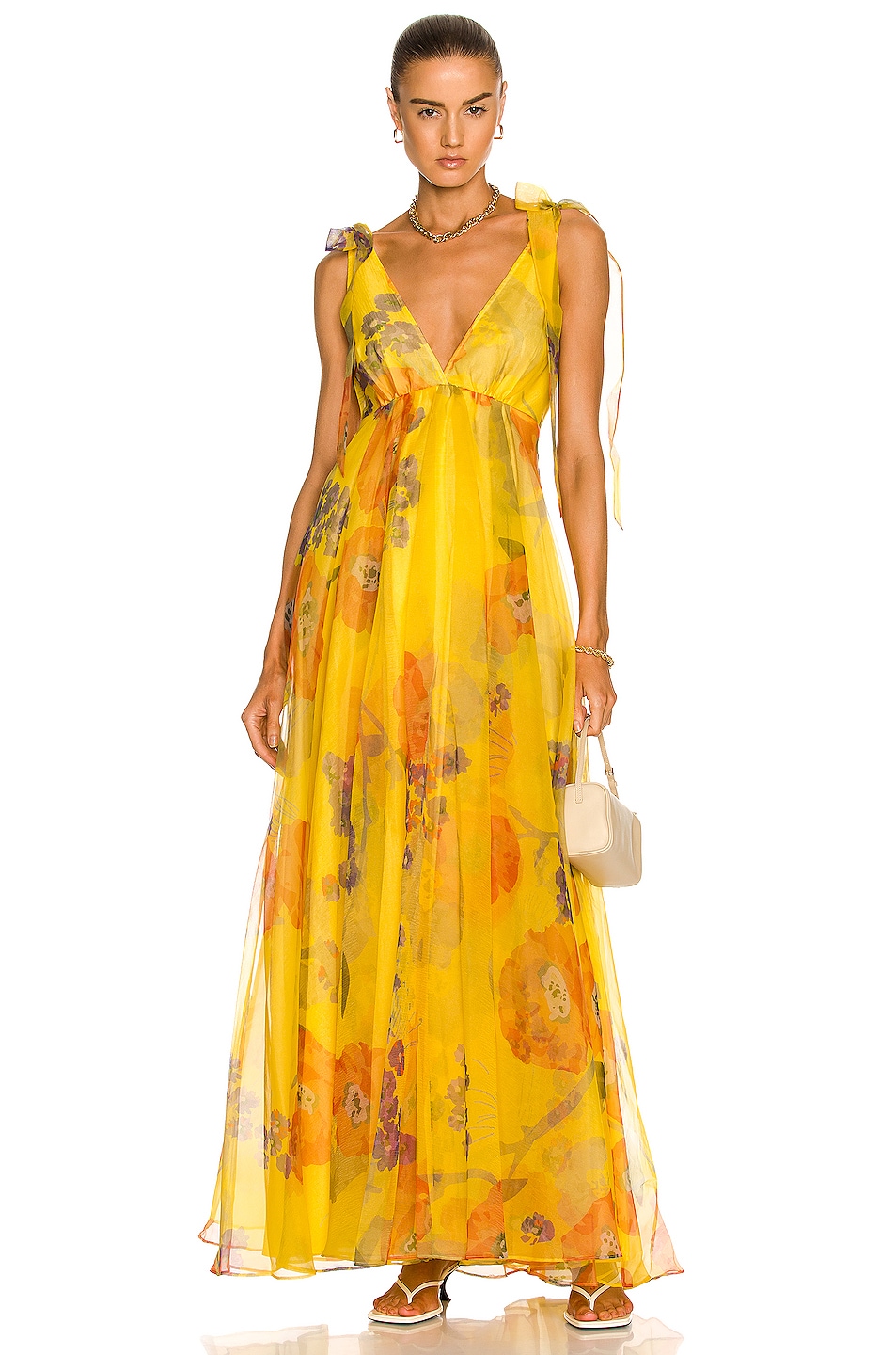 Staud Dandelion Dress in California Poppy Goldie | FWRD