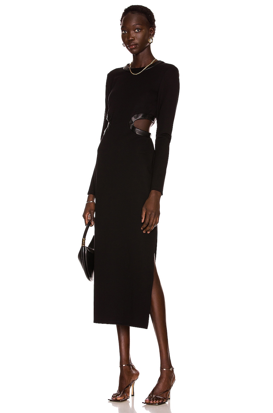 Image 1 of Staud Long Sleeve Dolce Dress in Black