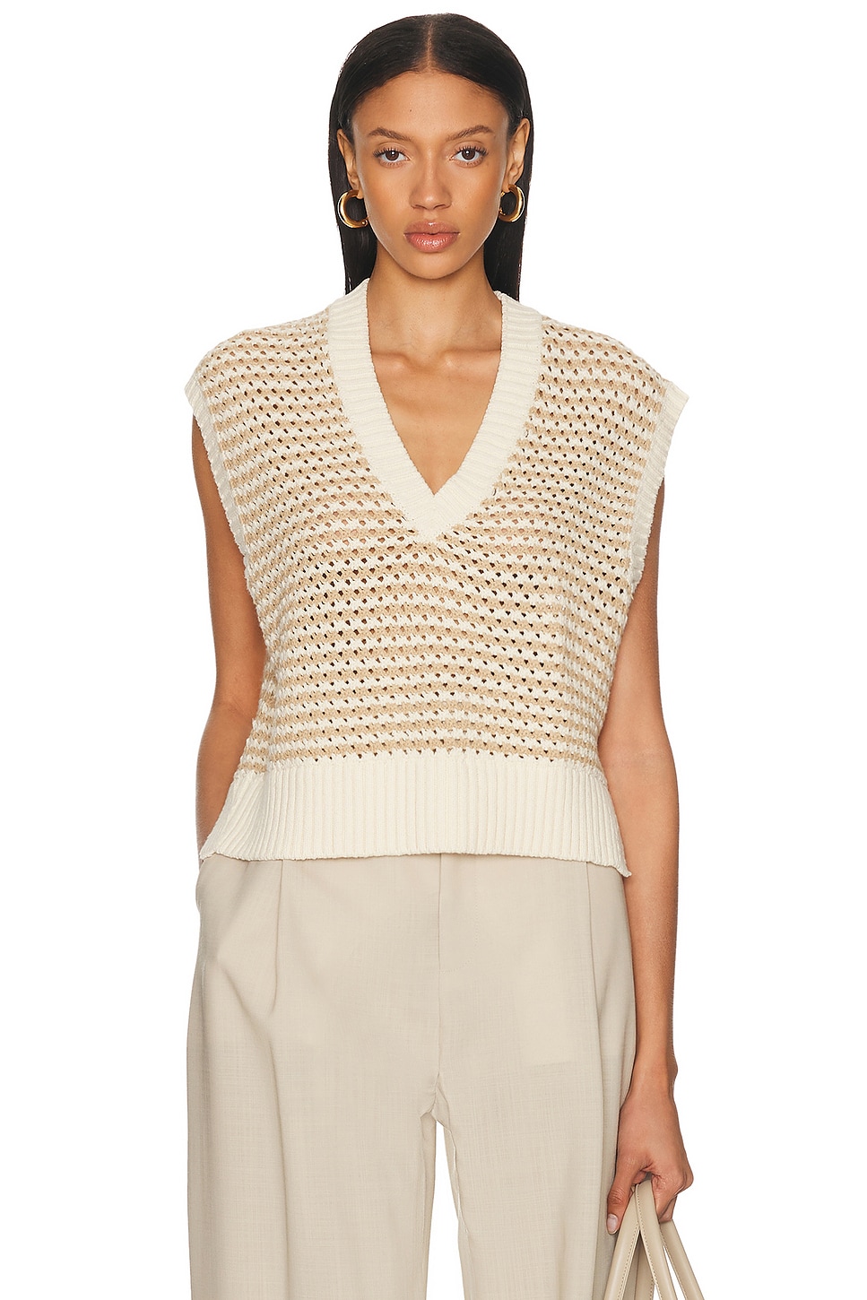 Image 1 of Staud Americana Sweater in Breeze Creme