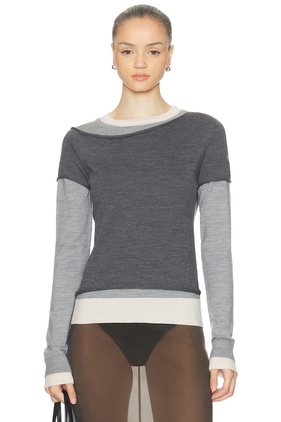 Staud Sera Sweater Heather Grey Multi In Gray
