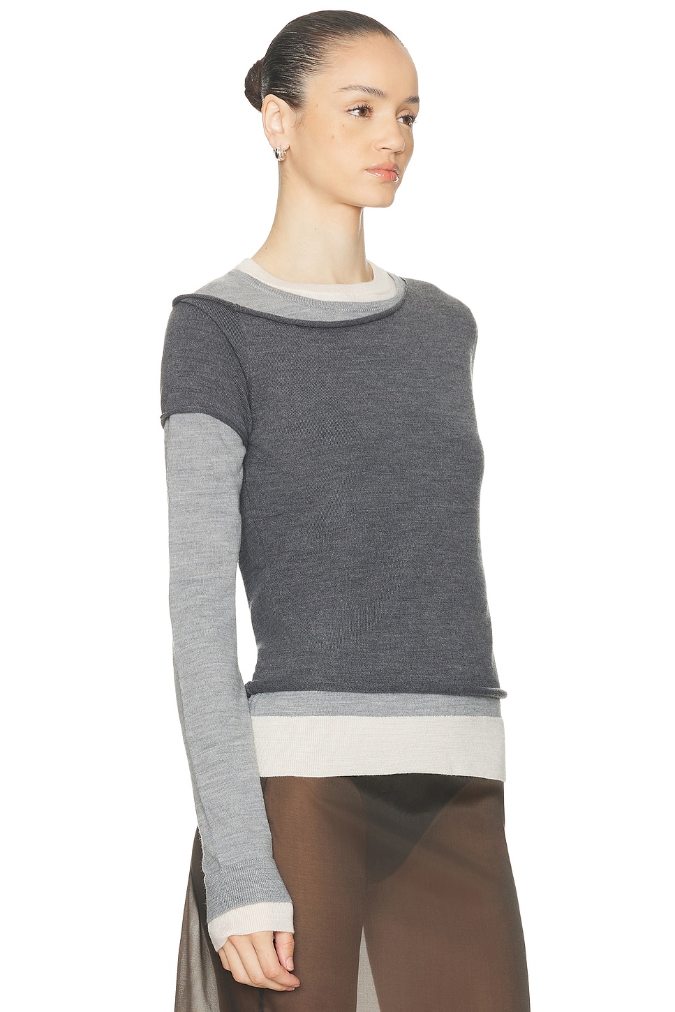 Staud Sera Sweater Heather Grey Multi In Gray