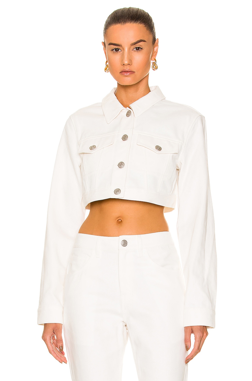 Image 1 of Staud Cropped Truckee Jacket in White