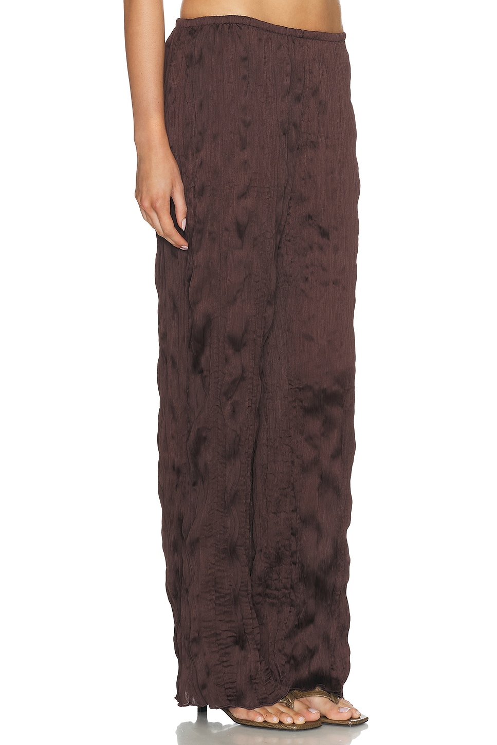 Staud Nami Pleated Pants In Brown