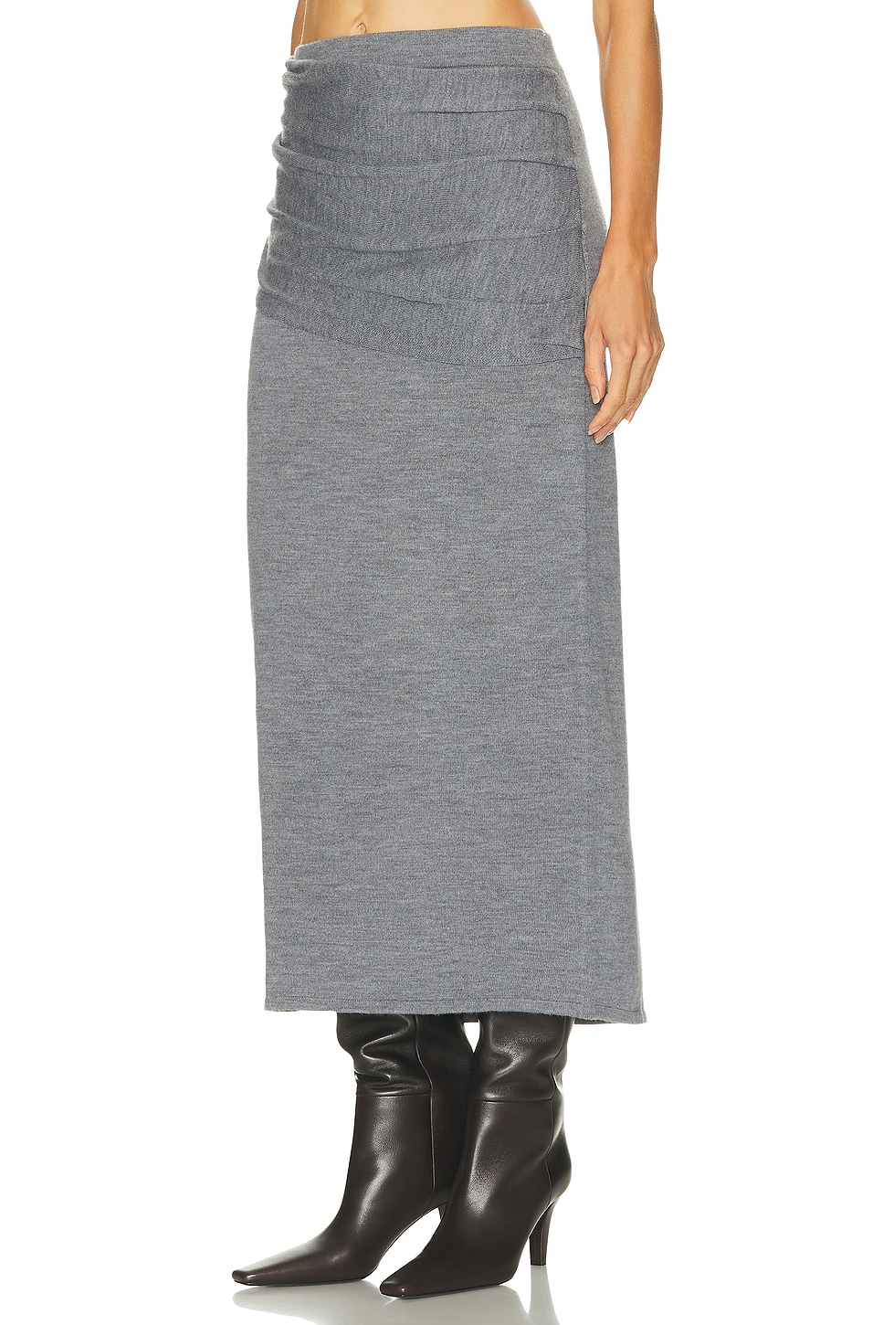 Image 3 of Staud Wilma Skirt in Heather Grey