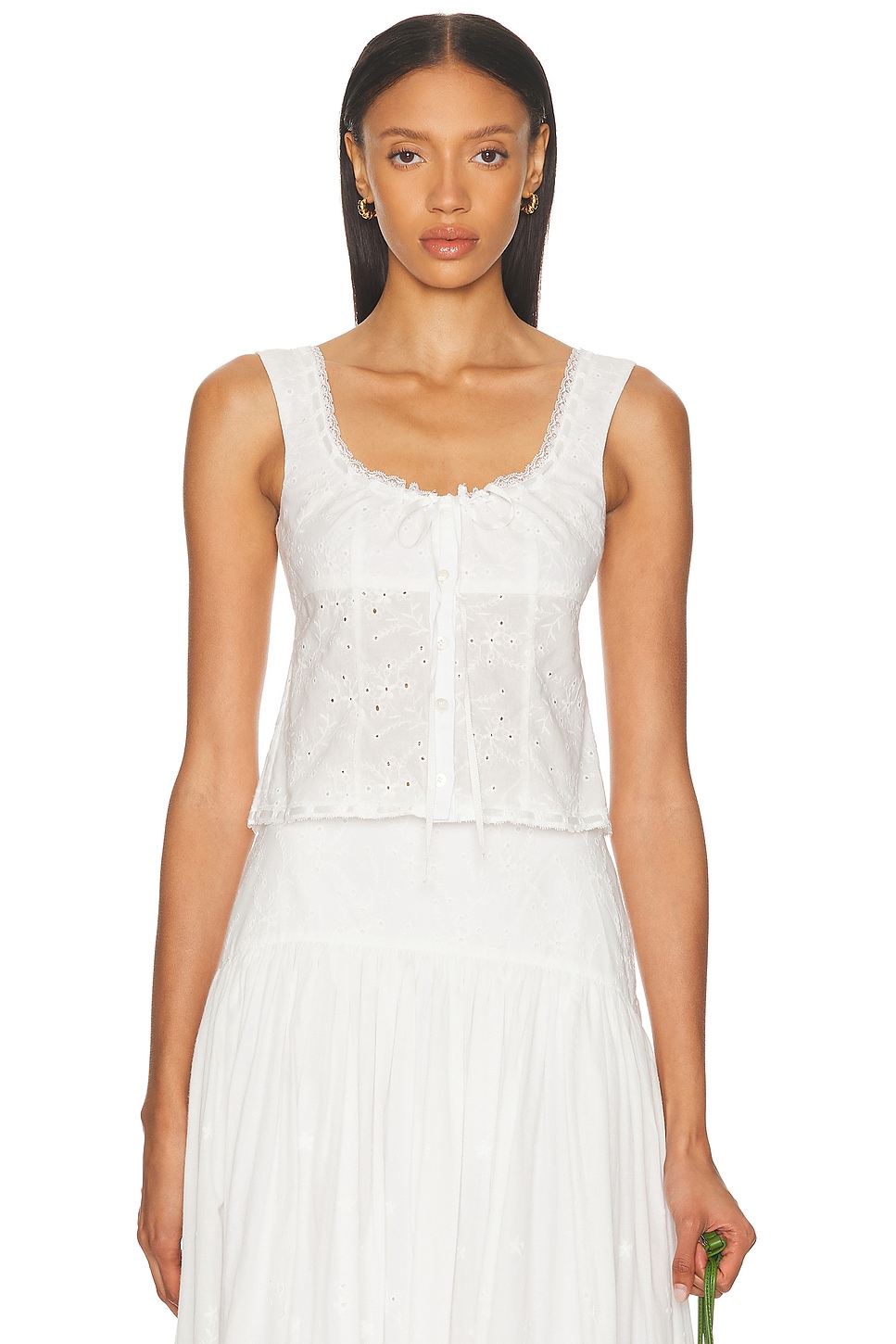 Image 1 of Staud Lou Top in White Eyelet