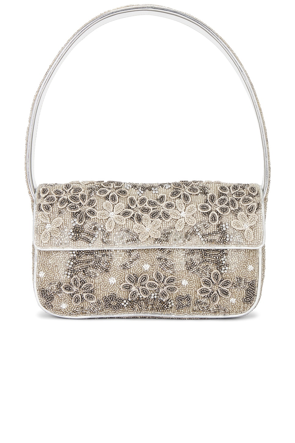 Tommy Beaded Bag in Metallic Silver