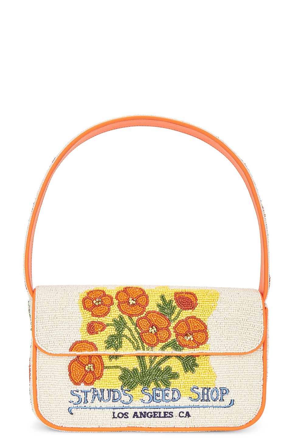 Staud Tommy Beaded Bag In California Poppy
