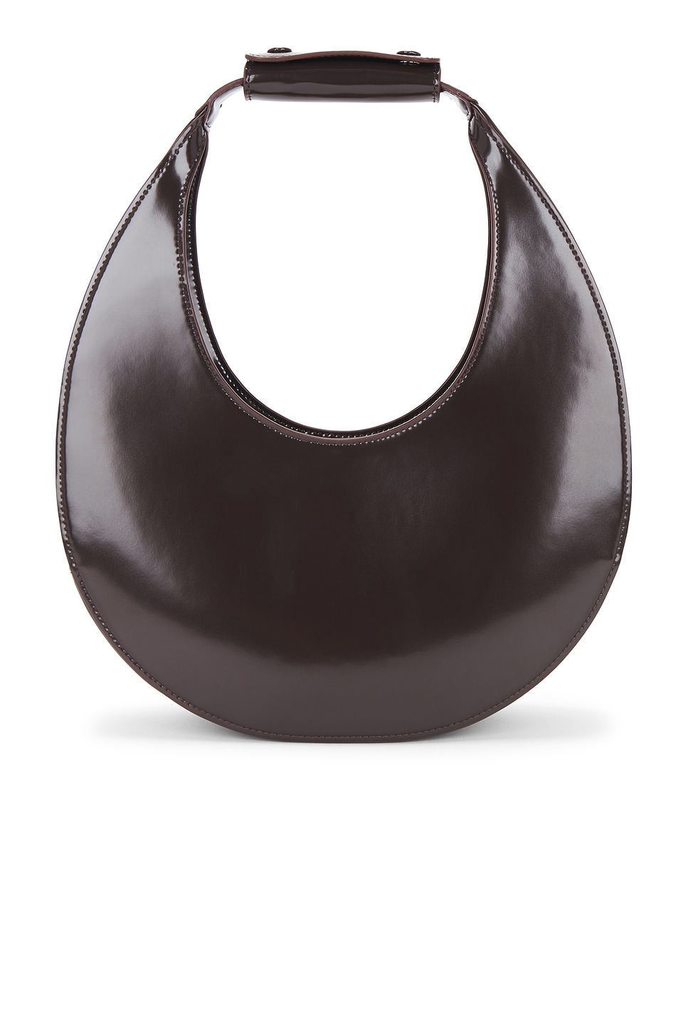 Staud Mini Moon Leather Bag In Brown