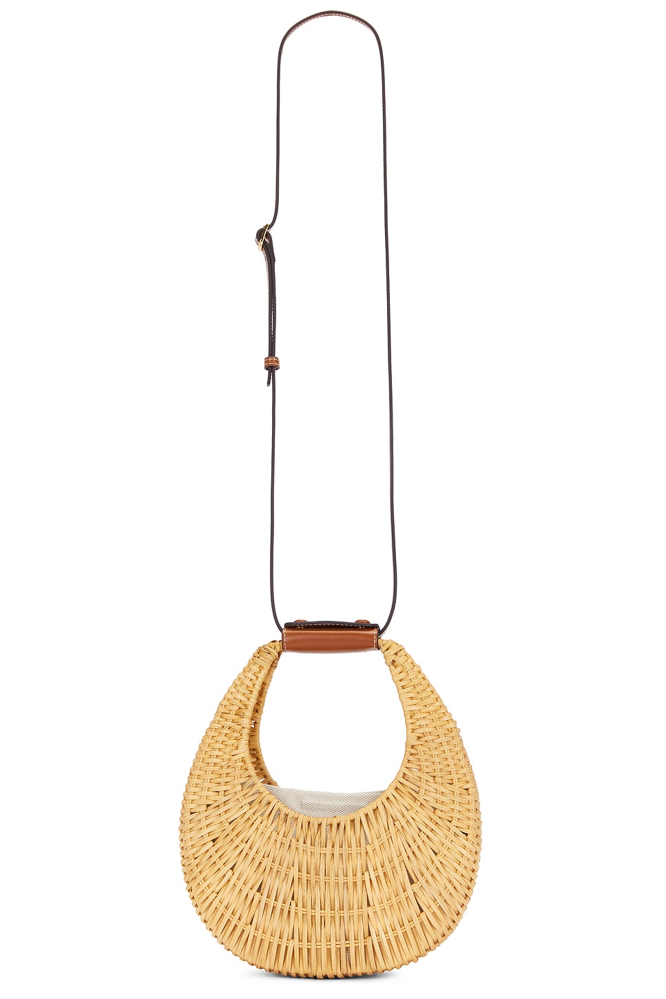 Mini Moon Wicker Bag in Tan