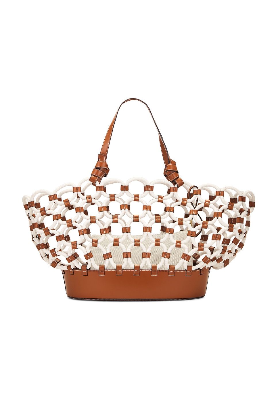 Shop Staud Squillo Rope Tote Bag In Paper & Tan