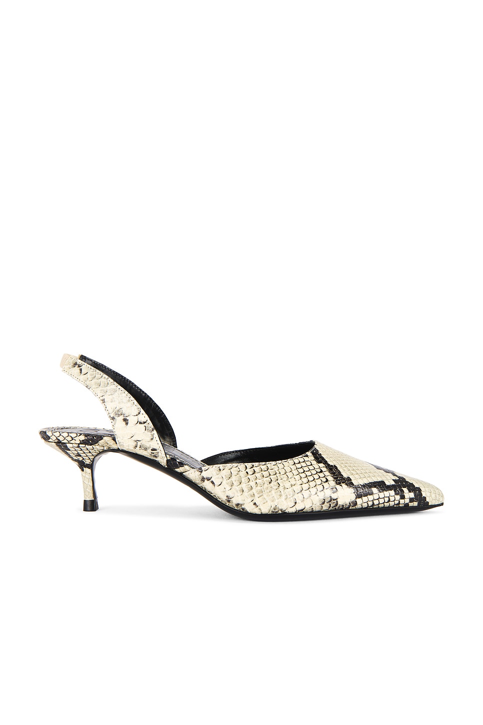 Image 1 of Staud Sebastian Slingback in White Snake