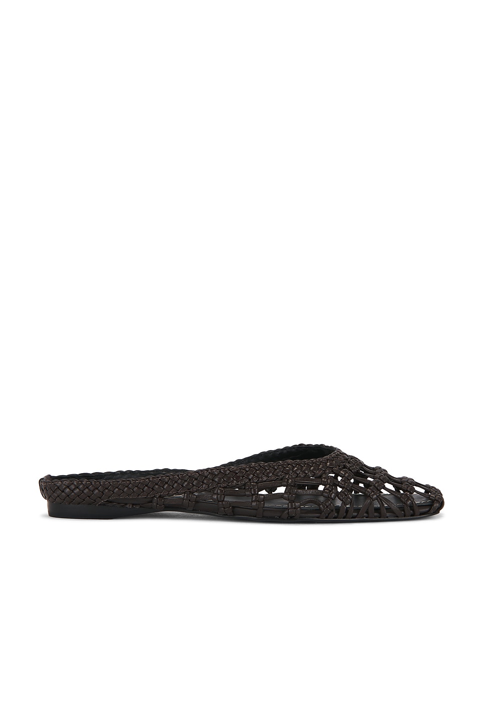 Image 1 of Staud Otto Hand-Knotted Flat Mule in Espresso