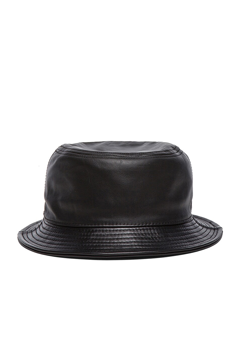 Image 1 of Stampd Leather Bucket Hat in Black