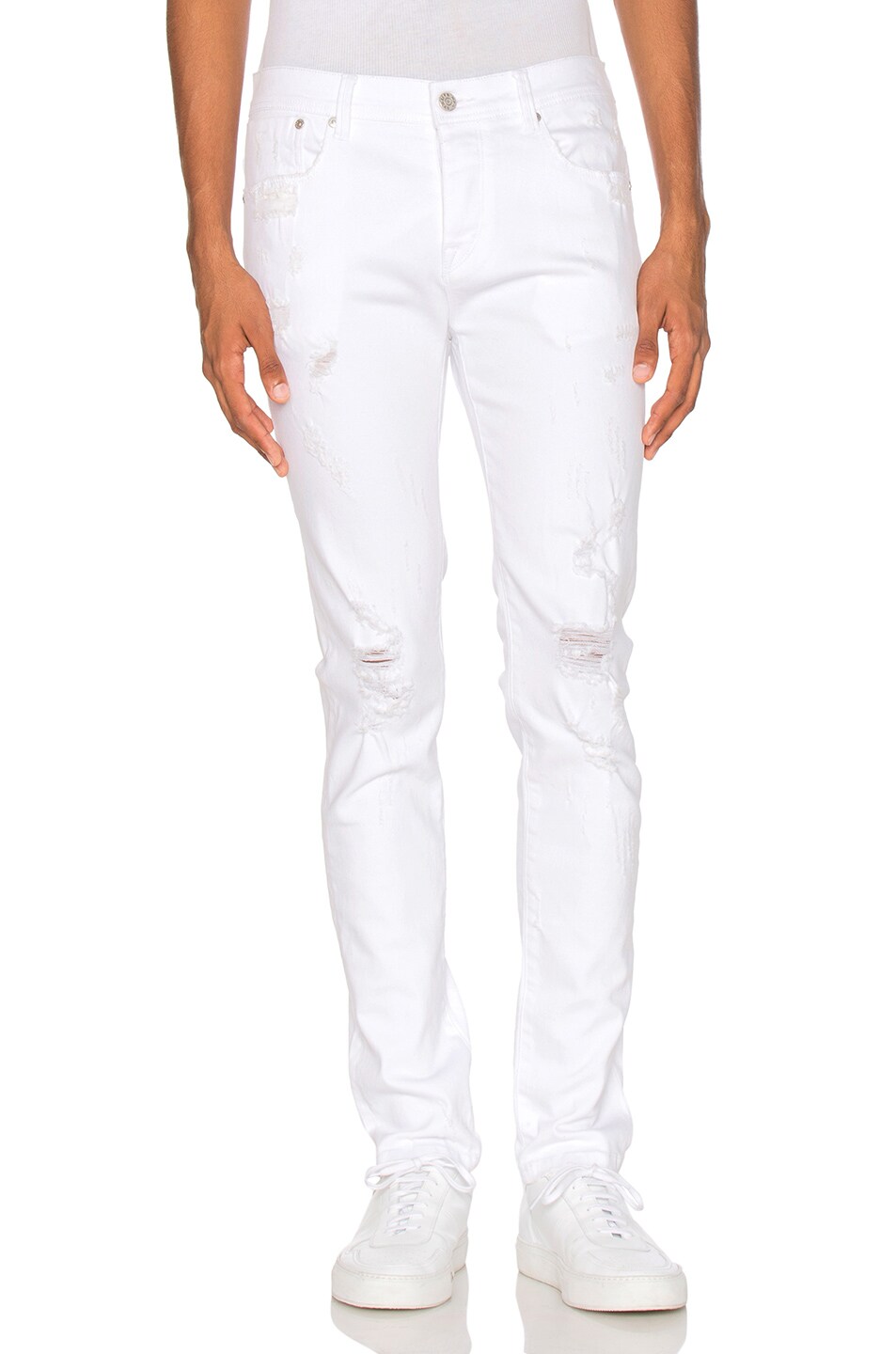 Image 1 of Stampd Distressed Skinny in White