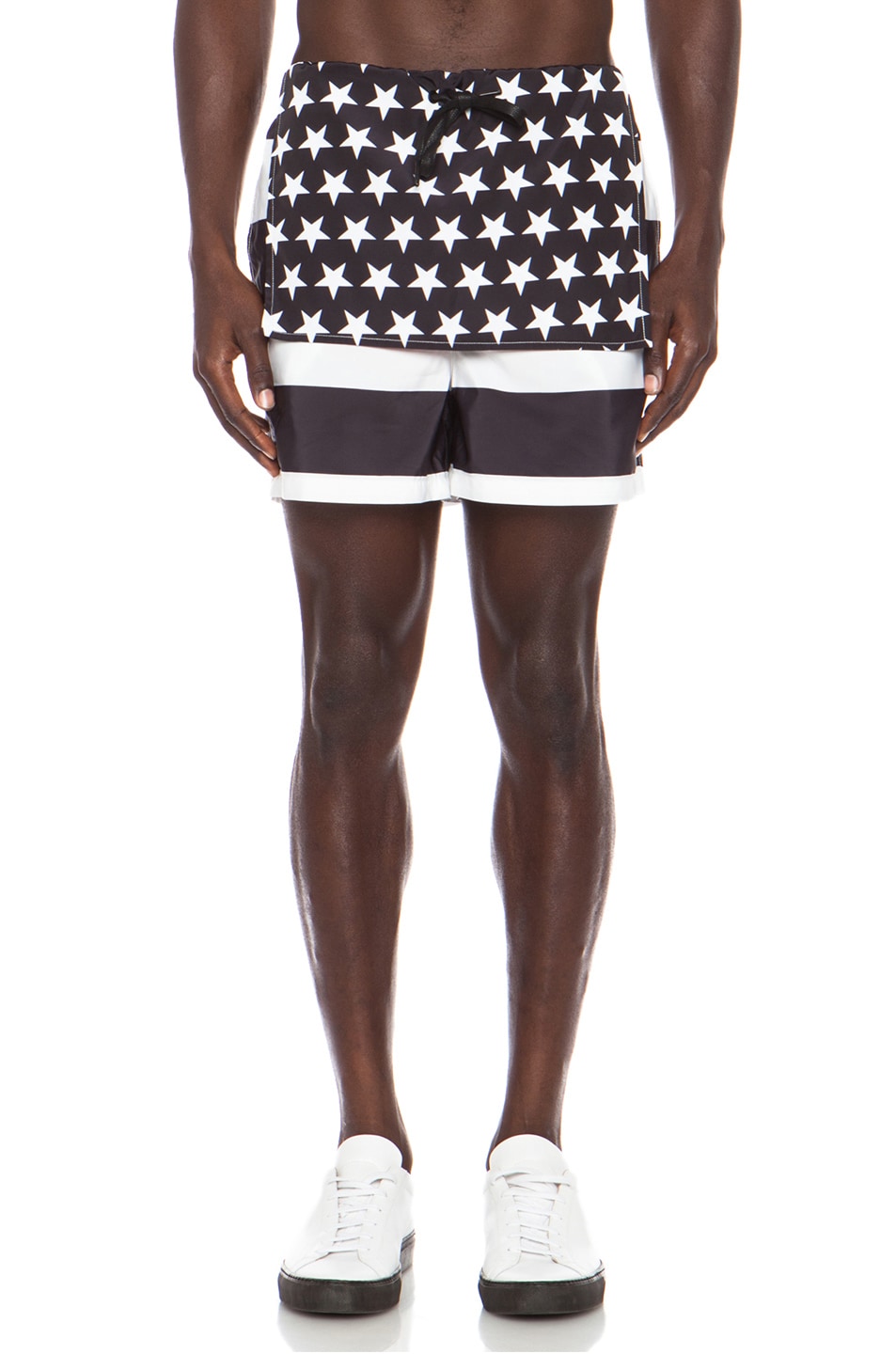 Image 1 of Stampd American Flag Poly Trunks in Black and White