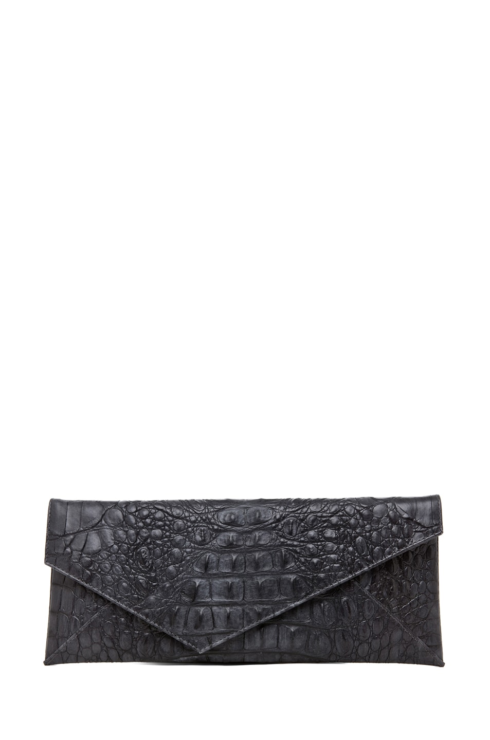 Image 1 of Stark Knotted Croc Clutch in Grey