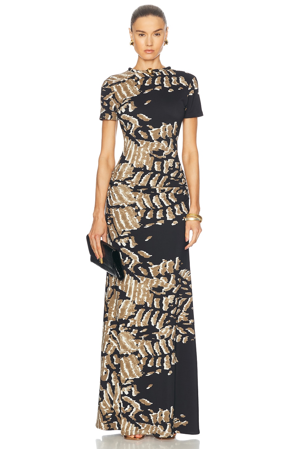 Image 1 of SILVIA TCHERASSI Yara Dress in Black Abstract Animal Print