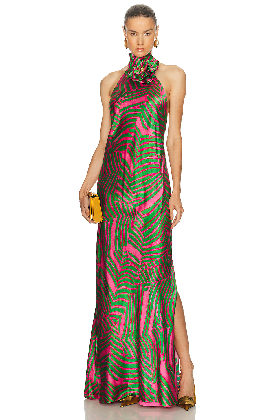 Image 1 of SILVIA TCHERASSI Tila Dress in Pink & Green Abstract