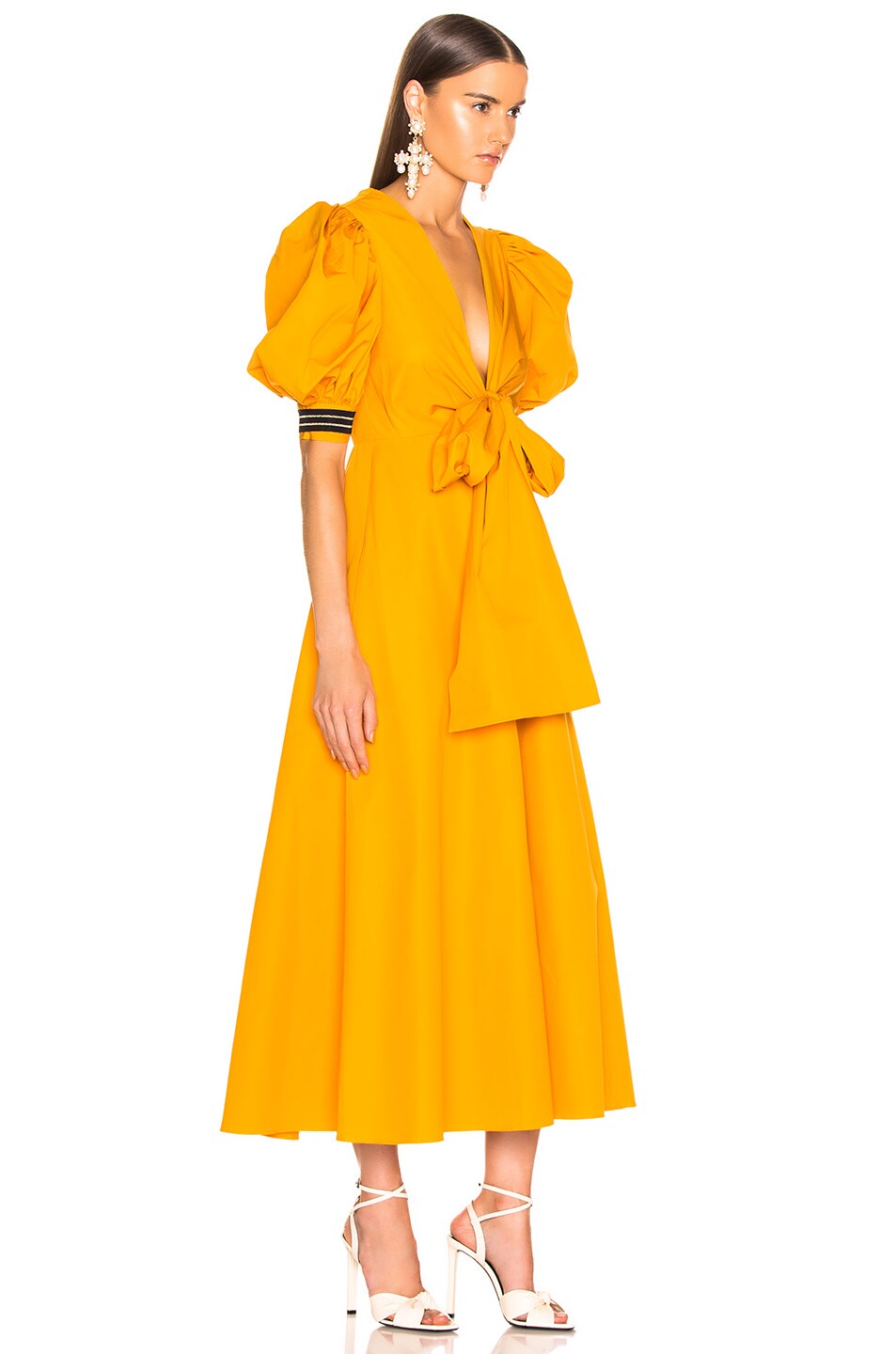 SILVIA TCHERASSI Miosotis Dress in Mustard | FWRD