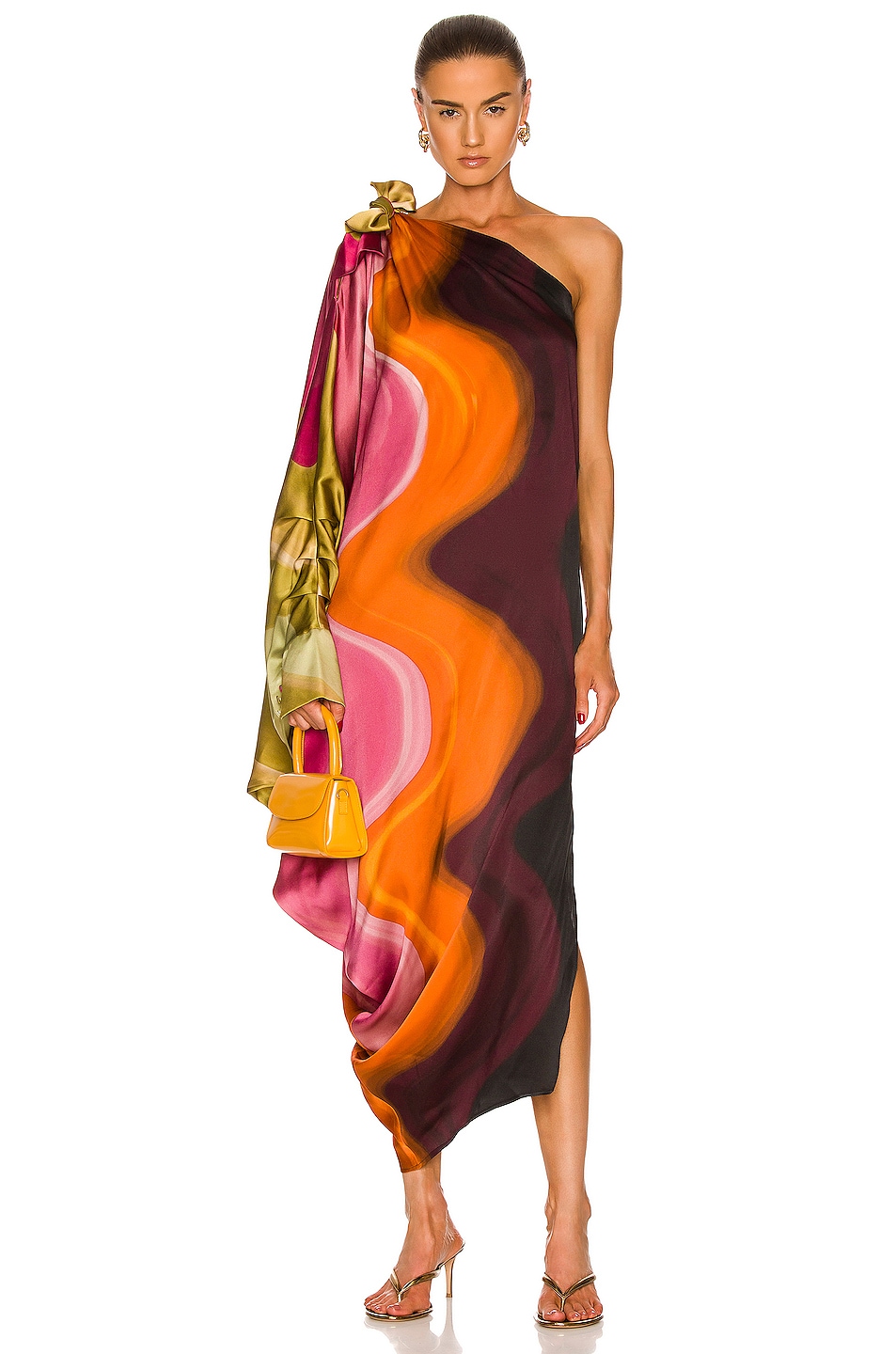 Image 1 of SILVIA TCHERASSI Crema Tunic Dress in Multi Abstract Wave