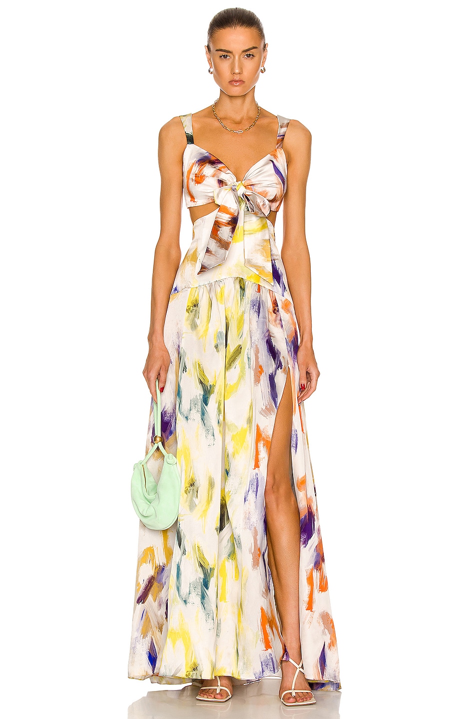 Image 1 of SILVIA TCHERASSI Cervo Dress in Multi Print Brush Strokes