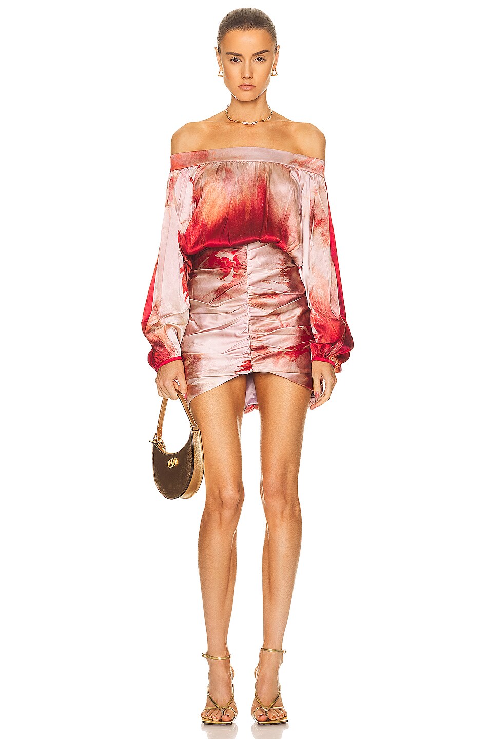 Image 1 of SILVIA TCHERASSI Claudette Dress in Maroon Floral Watercolor