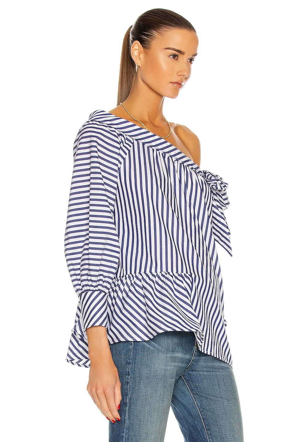 SILVIA TCHERASSI Parigi Shirt in Blue Stripes | FWRD