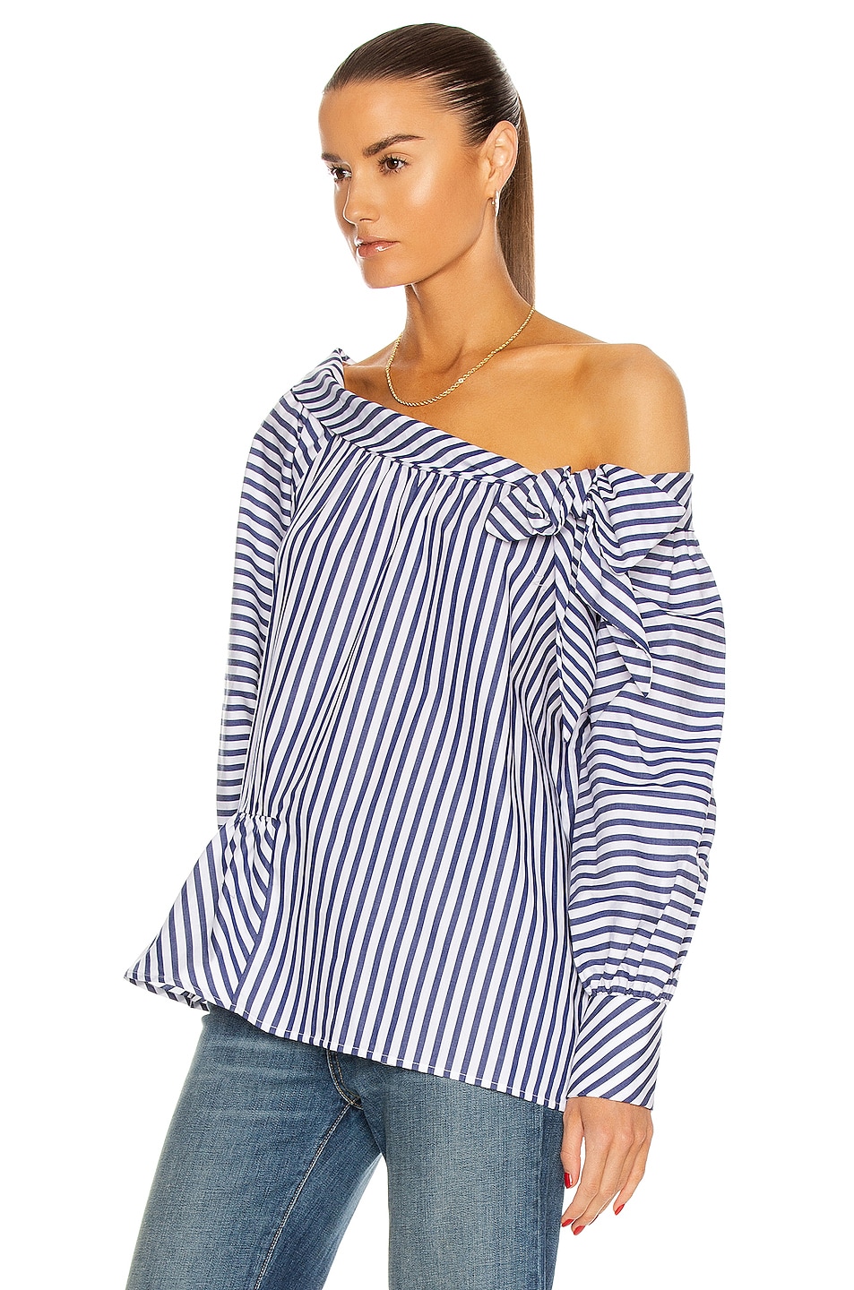 SILVIA TCHERASSI Parigi Shirt in Blue Stripes | FWRD