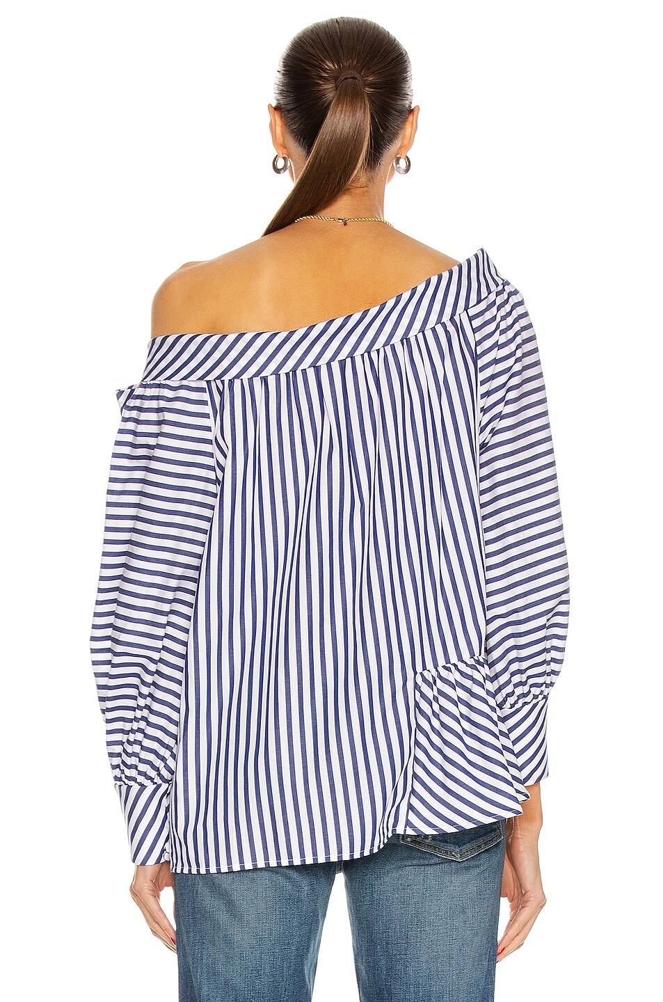 SILVIA TCHERASSI Parigi Shirt in Blue Stripes | FWRD