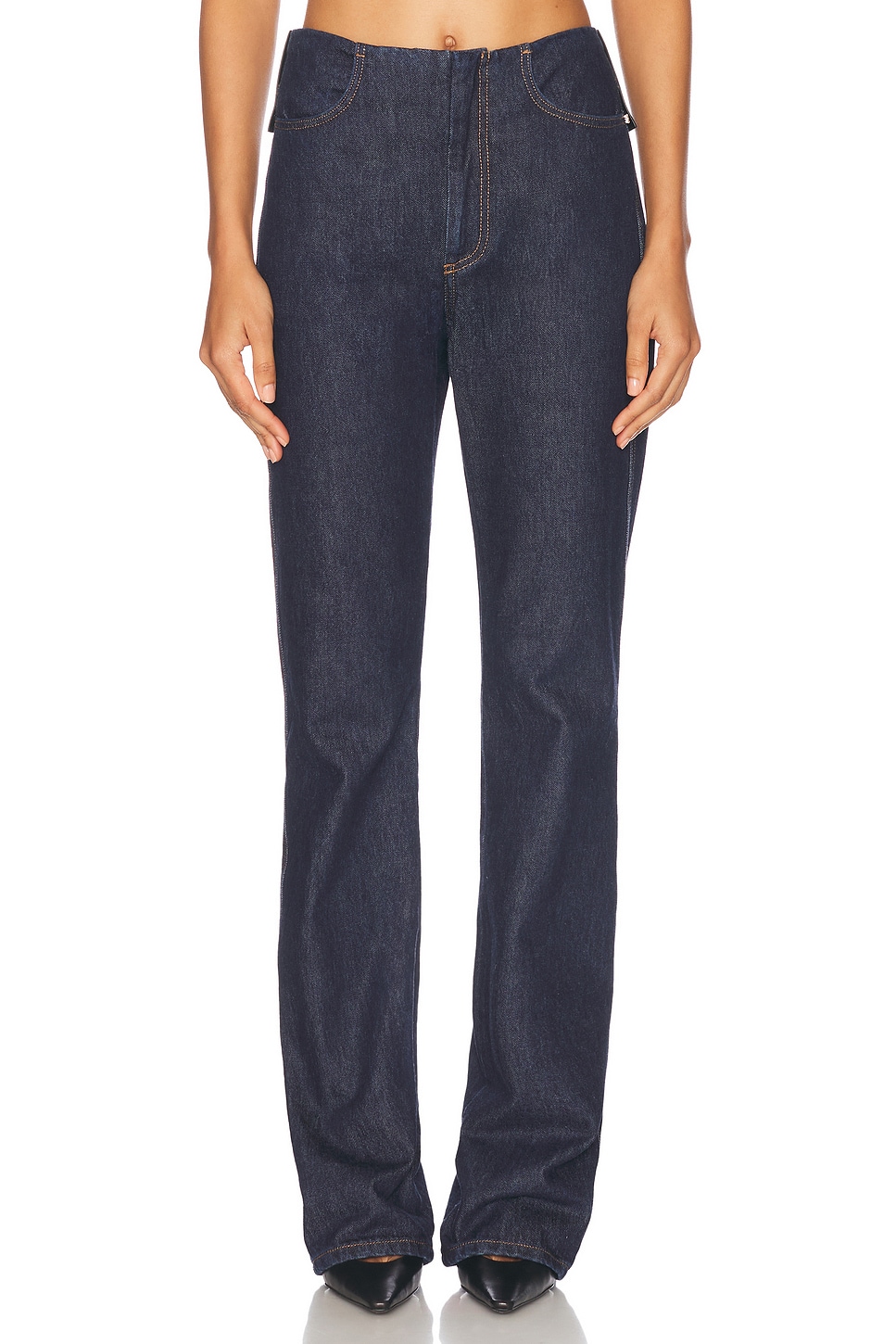 Image 1 of Sportmax Aligi Split Hem Leg in Midnight Blue