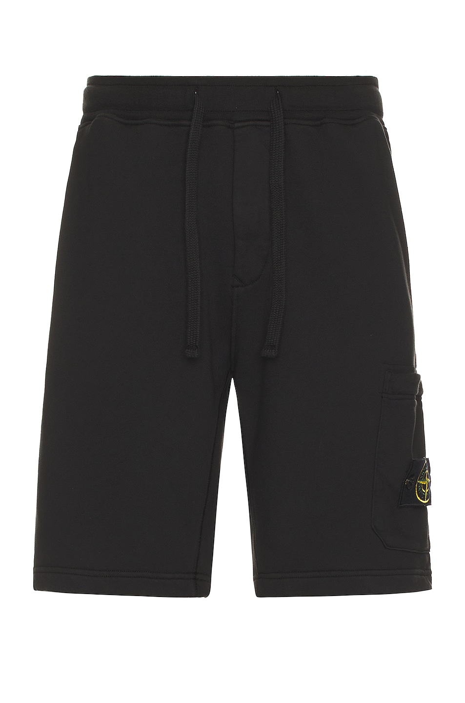 Image 1 of Stone Island Fleece Shorts in Black