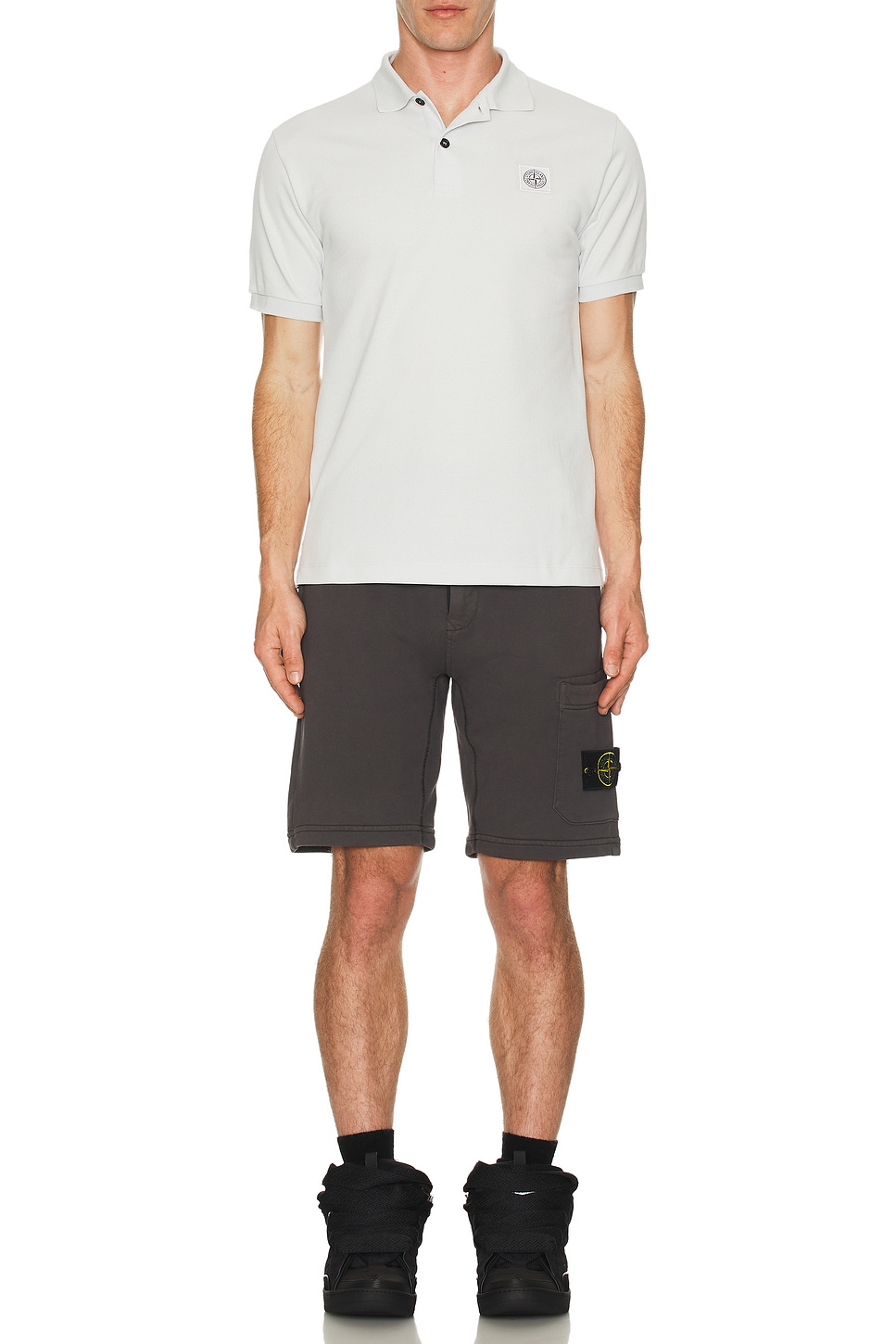 Image 1 of Stone Island Cargo Bermuda Shorts in Charcoal